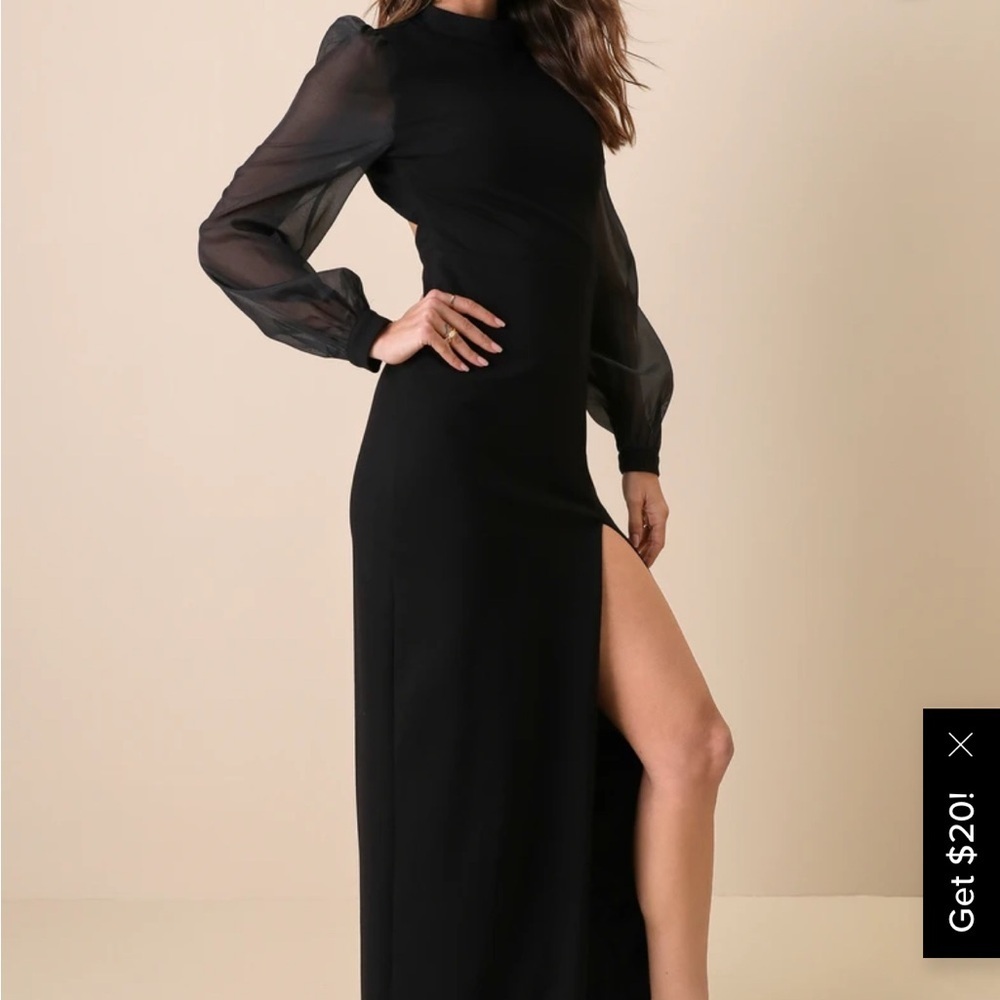 Lulus Seeking Sophistication Black Backless Balloon
Sheer Sleeve Maxi Dress, XL - Picture 13 of 13